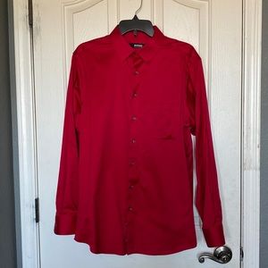 Murano Long Sleeve Red Dress Shirt 16/35